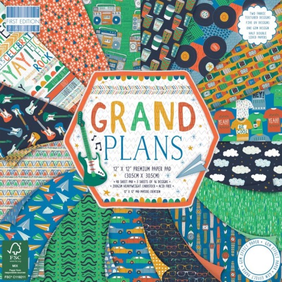 Σετ Χαρτόνια Χειροτεχνίας Grand Plans 30cm X 30cm 48φ 200γρ Σετ Χαρτόνια Χειροτεχνίας Grand Plans 30cm X 30cm 48φ 200γρ