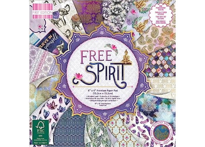 Σετ Χαρτόνια Χειροτεχνίας  Free Spirit 15cm X 15cm 48φ 200γρ 