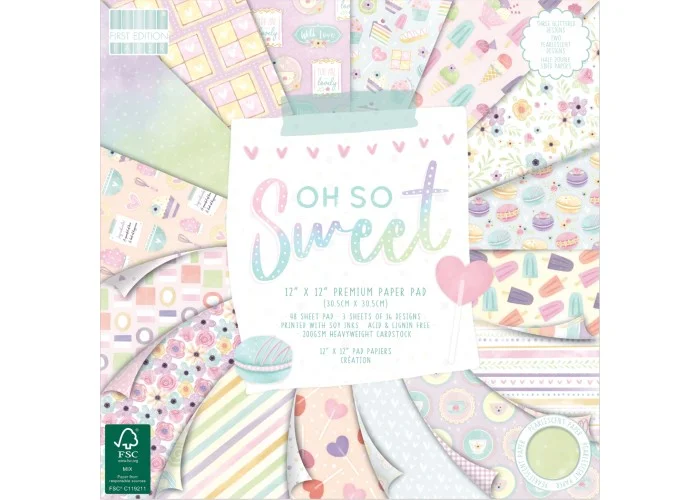 Σετ Χαρτόνια Χειροτεχνίας Oh So Sweet 30cm X 30cm 48φ 200γρ