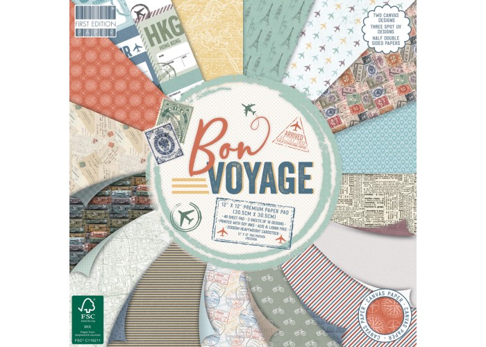 Σετ Χαρτόνια Χειροτεχνίας Bon Voyage 30cm X 30cm 48φ 200γρ Σετ Χαρτόνια Χειροτεχνίας Bon Voyage 30cm X 30cm 48φ 200γρ