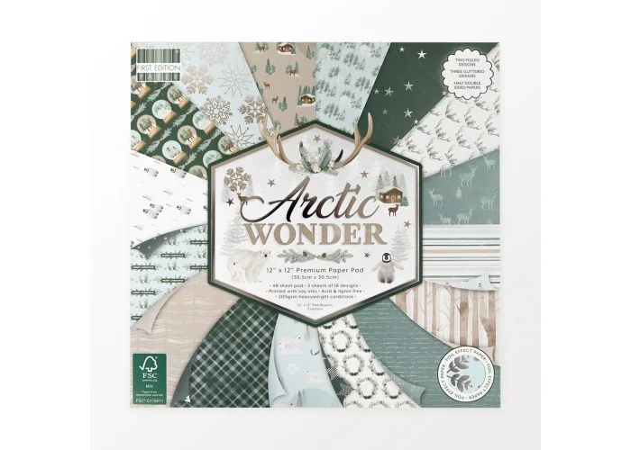 Σετ Χαρτόνια Χειροτεχνίας Arctic Christmas  30cm X 30cm 48φ 200γρ