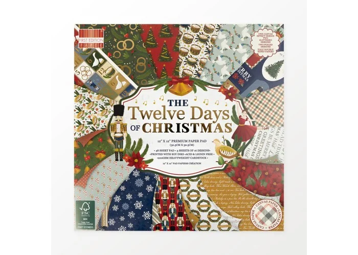 Σετ Χαρτόνια Χειροτεχνίας 12 Days of Christmas  30cm X 30cm 48φ 200γρ