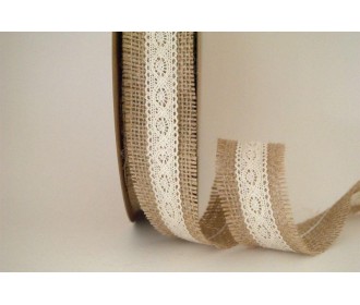 ΚΟΡΔΕΛΑ ΓΙΟΥΤΑ ΜΕ ΔΑΝΤΕΛΑ 35MMX10MET BEIGE-IVORY ΚΟΡΔΕΛΑ ΓΙΟΥΤΑ ΜΕ ΔΑΝΤΕΛΑ 35MMX10MET BEIGE-IVORY