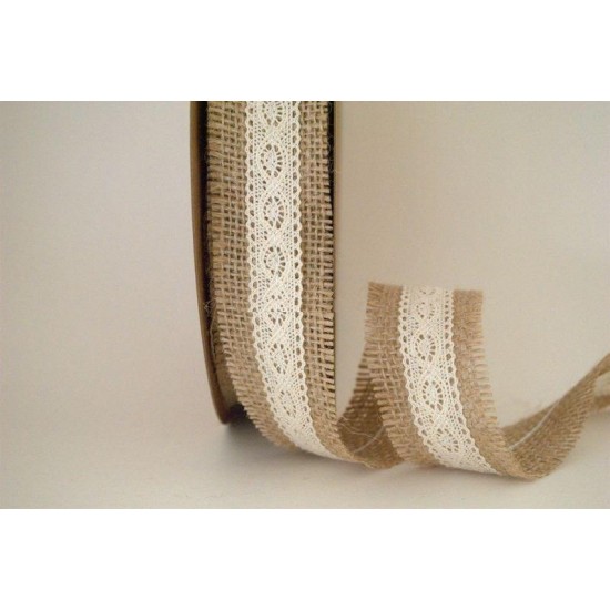 ΚΟΡΔΕΛΑ ΓΙΟΥΤΑ ΜΕ ΔΑΝΤΕΛΑ 35MMX10MET BEIGE-IVORY ΚΟΡΔΕΛΑ ΓΙΟΥΤΑ ΜΕ ΔΑΝΤΕΛΑ 35MMX10MET BEIGE-IVORY