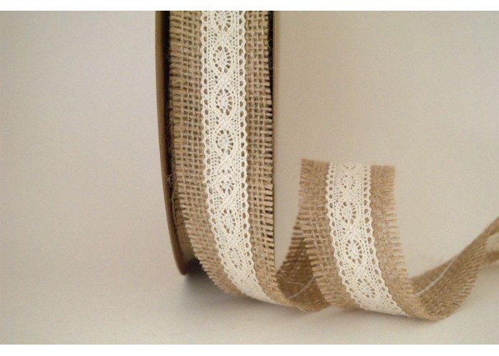 ΚΟΡΔΕΛΑ ΓΙΟΥΤΑ ΜΕ ΔΑΝΤΕΛΑ 35MMX10MET BEIGE-IVORY ΚΟΡΔΕΛΑ ΓΙΟΥΤΑ ΜΕ ΔΑΝΤΕΛΑ 35MMX10MET BEIGE-IVORY