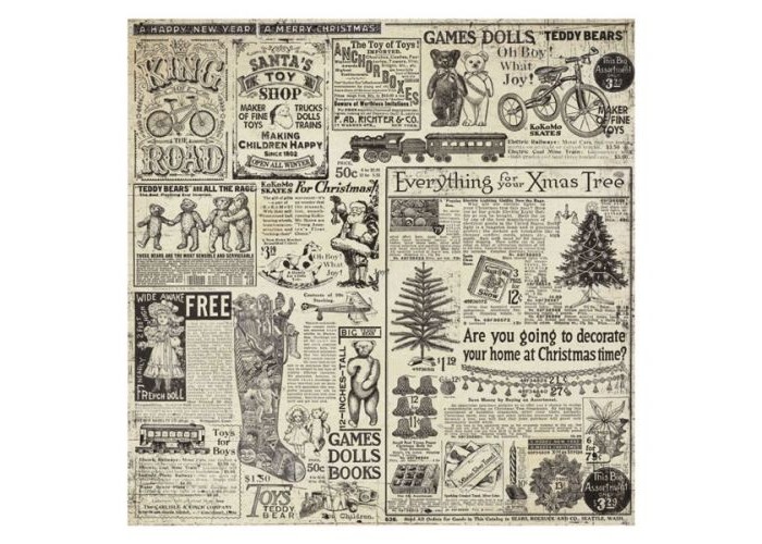 Ριζόχαρτο Decoupage Christmas vintage 50x50cm 14g