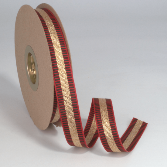 Κορδέλα Gros Μεταλλική Ρίγα 15ΜΜΧ25ΜΕΤ GREEN D-RED-GOLD MET Κορδέλα Gros Μεταλλική Ρίγα 15ΜΜΧ25ΜΕΤ GREEN D-RED-GOLD MET