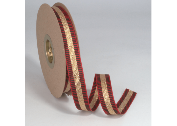 Κορδέλα Gros Μεταλλική Ρίγα 15ΜΜΧ25ΜΕΤ GREEN D-RED-GOLD MET Κορδέλα Gros Μεταλλική Ρίγα 15ΜΜΧ25ΜΕΤ GREEN D-RED-GOLD MET