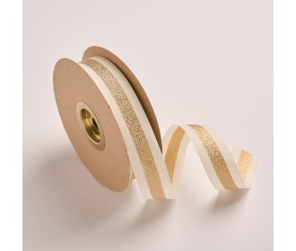 Κορδέλα Gros Μεταλλική Ρίγα 25ΜΜΧ25ΜΕΤ IVORY-GOLD MET Κορδέλα Gros Μεταλλική Ρίγα 25ΜΜΧ25ΜΕΤ IVORY-GOLD MET