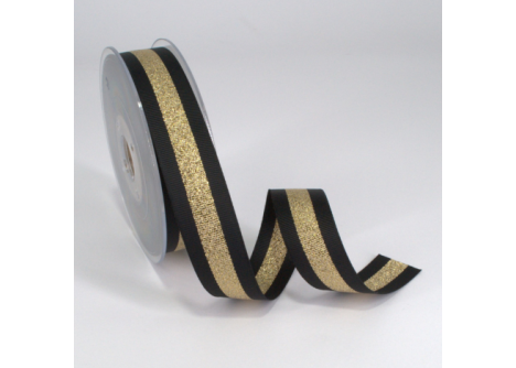 Κορδέλα Gros Μεταλλική Ρίγα 25ΜΜx25M BLACK-GOLD MET Κορδέλα Gros Μεταλλική Ρίγα 25ΜΜx25M BLACK-GOLD MET