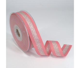Κορδέλα Gros Μεταλλική Ρίγα 25ΜΜx25M PINK OLD-SILVER MET Κορδέλα Gros Μεταλλική Ρίγα 25ΜΜx25M PINK OLD-SILVER MET