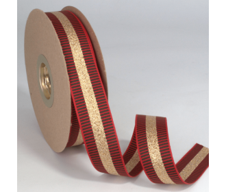 Κορδέλα Gros Μεταλλική Ρίγα 25ΜΜΧ25ΜΕΤ GREEN D-RED-GOLD MET Κορδέλα Gros Μεταλλική Ρίγα 25ΜΜΧ25ΜΕΤ GREEN D-RED-GOLD MET