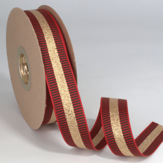 Κορδέλα Gros Μεταλλική Ρίγα 25ΜΜΧ25ΜΕΤ GREEN D-RED-GOLD MET Κορδέλα Gros Μεταλλική Ρίγα 25ΜΜΧ25ΜΕΤ GREEN D-RED-GOLD MET
