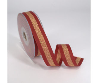 Κορδέλα Gros Μεταλλική Ρίγα 25ΜΜx25M BURGUNDY-GOLD MET Κορδέλα Gros Μεταλλική Ρίγα 25ΜΜx25M BURGUNDY-GOLD MET