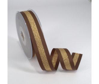 Κορδέλα Gros Μεταλλική Ρίγα 25ΜΜx25M BROWN-GOLD MET Κορδέλα Gros Μεταλλική Ρίγα 25ΜΜx25M BROWN-GOLD MET
