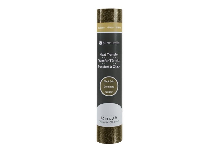 GLITTER HEAT TRANSFER – BLACK-GOLD 