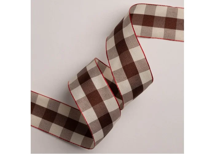 ΚΟΡΔΕΛΑ ΥΦΑΣΜΑΤΙΝΗ ΚΑΡΡΩ ΜΕ ΣΥΡΜΑ 40MMX20MET BROWN