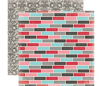 Χαρτόνι scrapbooking διπλής όψης Just Love You 30cm x 30cm Χαρτόνι scrapbooking διπλής όψης Just Love You 30cm x 30cm