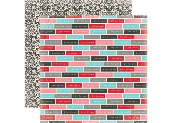 Χαρτόνι scrapbooking διπλής όψης Just Love You 30cm x 30cm Χαρτόνι scrapbooking διπλής όψης Just Love You 30cm x 30cm