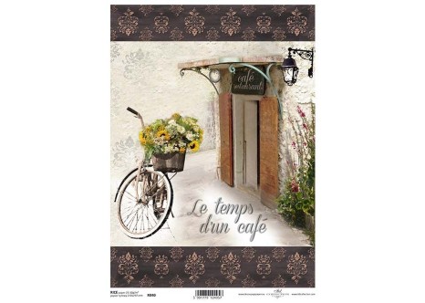 Ριζόχαρτο Decoupage A4 - Bicycle and flowers Ριζόχαρτο Decoupage A4 - Bicycle and flowers