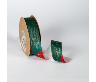 ΚΟΡΔΕΛΑ GROS ΔΙΧΡΩΜΗ ΕΚΤΥΠΩΣΗ MERRY CHRISTMAS 25MMX20MET GREEN D-RED ΚΟΡΔΕΛΑ GROS ΔΙΧΡΩΜΗ ΕΚΤΥΠΩΣΗ MERRY CHRISTMAS 25MMX20MET GREEN D-RED