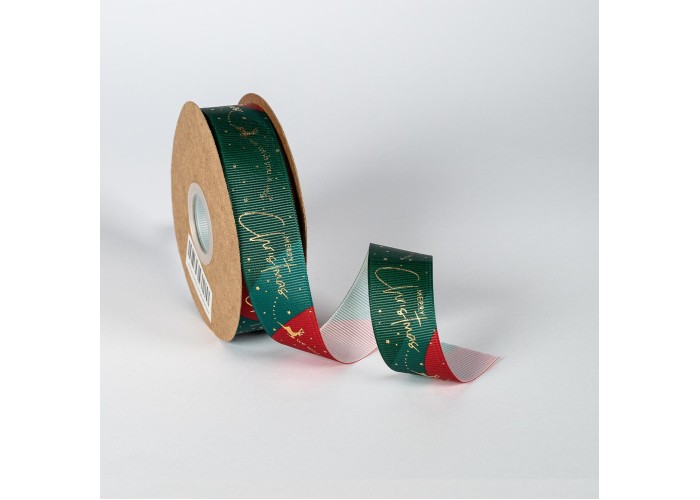 ΚΟΡΔΕΛΑ GROS ΔΙΧΡΩΜΗ ΕΚΤΥΠΩΣΗ MERRY CHRISTMAS 25MMX20MET GREEN D-RED ΚΟΡΔΕΛΑ GROS ΔΙΧΡΩΜΗ ΕΚΤΥΠΩΣΗ MERRY CHRISTMAS 25MMX20MET GREEN D-RED