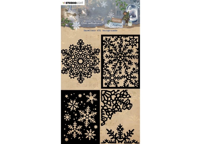 Στένσιλ Vintage Christmas Mask Snowflake Στένσιλ Vintage Christmas Mask Snowflake