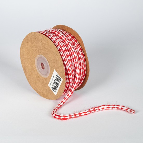 ΚΟΡΔΟΝΙ ΓΙΟΥΤΑ ΜΕ ΒΑΜΒΑΚΙ 5MMX20MET WHITE-RED ΚΟΡΔΟΝΙ ΓΙΟΥΤΑ ΜΕ ΒΑΜΒΑΚΙ 5MMX20MET WHITE-RED