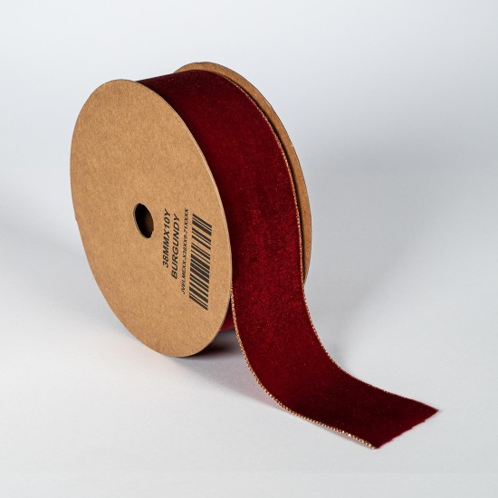 ΚΟΡΔΕΛΑ ΒΕΛΟΥΔΟ ΜΕ ΜΕΤΑΛΛΙΚΗ ΟΥΓΙΑ 38MMX9MET BURGUNDY ΚΟΡΔΕΛΑ ΒΕΛΟΥΔΟ ΜΕ ΜΕΤΑΛΛΙΚΗ ΟΥΓΙΑ 38MMX9MET BURGUNDY