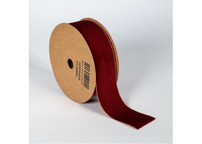 ΚΟΡΔΕΛΑ ΒΕΛΟΥΔΟ ΜΕ ΜΕΤΑΛΛΙΚΗ ΟΥΓΙΑ 38MMX9MET BURGUNDY ΚΟΡΔΕΛΑ ΒΕΛΟΥΔΟ ΜΕ ΜΕΤΑΛΛΙΚΗ ΟΥΓΙΑ 38MMX9MET BURGUNDY