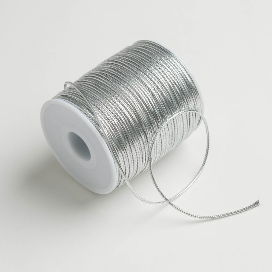 ΚΟΡΔΟΝΙ ΠΛΕΚΤΟ ΜΕΤΑΛΛΙΚΟ 2MMX100MET SILVER MET ΚΟΡΔΟΝΙ ΠΛΕΚΤΟ ΜΕΤΑΛΛΙΚΟ 2MMX100MET SILVER MET