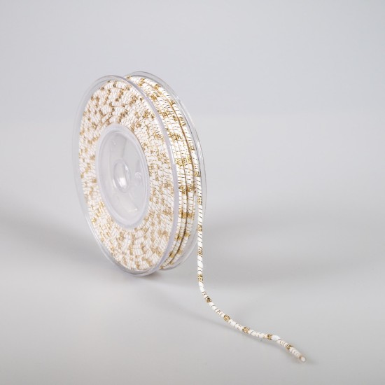 ΚΟΡΔΟΝΙ ΒΑΜΒΑΚΕΡΟ ΜΕ ΜΕΤΑΛΛΙΚΟ ΝΗΜΑ 3MMX20MET WHITE-GOLD MET ΚΟΡΔΟΝΙ ΒΑΜΒΑΚΕΡΟ ΜΕ ΜΕΤΑΛΛΙΚΟ ΝΗΜΑ 3MMX20MET WHITE-GOLD MET