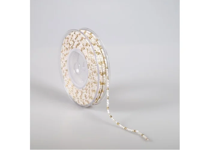 ΚΟΡΔΟΝΙ ΒΑΜΒΑΚΕΡΟ ΜΕ ΜΕΤΑΛΛΙΚΟ ΝΗΜΑ 3MMX20MET WHITE-GOLD MET