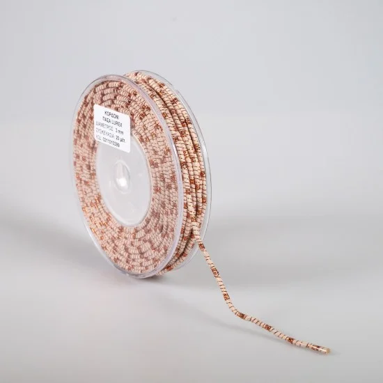 ΚΟΡΔΟΝΙ ΒΑΜΒΑΚΕΡΟ ΜΕ ΜΕΤΑΛΛΙΚΟ ΝΗΜΑ 3MMX20MET BEIGE-RUST
