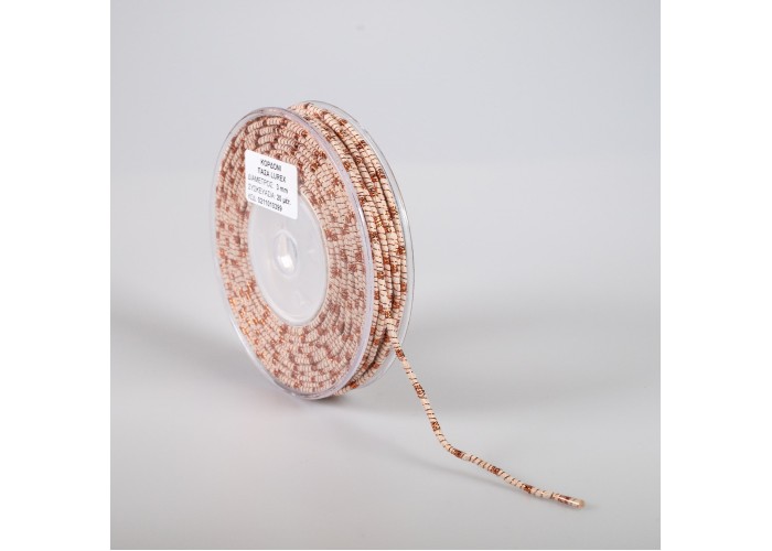 ΚΟΡΔΟΝΙ ΒΑΜΒΑΚΕΡΟ ΜΕ ΜΕΤΑΛΛΙΚΟ ΝΗΜΑ 3MMX20MET BEIGE-RUST