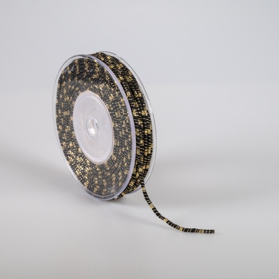 ΚΟΡΔΟΝΙ ΒΑΜΒΑΚΕΡΟ ΜΕ ΜΕΤΑΛΛΙΚΟ ΝΗΜΑ 3MMX20MET BLACK-GOLD MET ΚΟΡΔΟΝΙ ΒΑΜΒΑΚΕΡΟ ΜΕ ΜΕΤΑΛΛΙΚΟ ΝΗΜΑ 3MMX20MET BLACK-GOLD MET