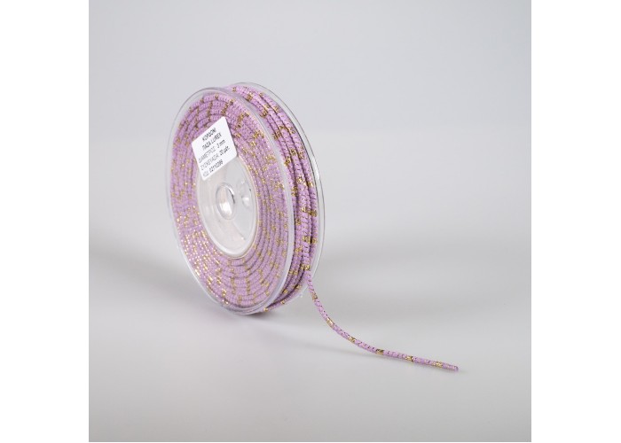 ΚΟΡΔΟΝΙ ΒΑΜΒΑΚΕΡΟ ΜΕ ΜΕΤΑΛΛΙΚΟ ΝΗΜΑ 3MMX20MET LILAC-GOLD MET