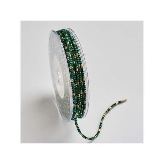 ΚΟΡΔΟΝΙ ΒΑΜΒΑΚΕΡΟ ΜΕ ΜΕΤΑΛΛΙΚΟ ΝΗΜΑ 3MMX20MET GREEN D-GOLD MET