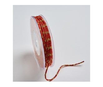 ΚΟΡΔΟΝΙ ΒΑΜΒΑΚΕΡΟ ΜΕ ΜΕΤΑΛΛΙΚΟ ΝΗΜΑ 3MMX20MET RED-GOLD MET ΚΟΡΔΟΝΙ ΒΑΜΒΑΚΕΡΟ ΜΕ ΜΕΤΑΛΛΙΚΟ ΝΗΜΑ 3MMX20MET RED-GOLD MET