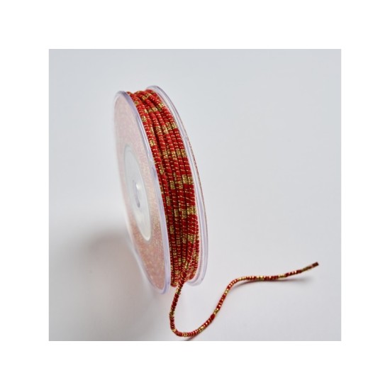 ΚΟΡΔΟΝΙ ΒΑΜΒΑΚΕΡΟ ΜΕ ΜΕΤΑΛΛΙΚΟ ΝΗΜΑ 3MMX20MET RED-GOLD MET ΚΟΡΔΟΝΙ ΒΑΜΒΑΚΕΡΟ ΜΕ ΜΕΤΑΛΛΙΚΟ ΝΗΜΑ 3MMX20MET RED-GOLD MET
