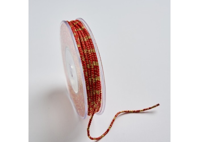 ΚΟΡΔΟΝΙ ΒΑΜΒΑΚΕΡΟ ΜΕ ΜΕΤΑΛΛΙΚΟ ΝΗΜΑ 3MMX20MET RED-GOLD MET
