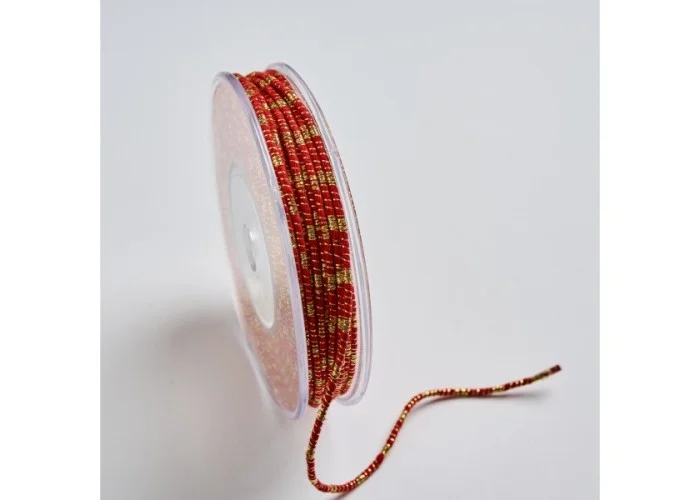 ΚΟΡΔΟΝΙ ΒΑΜΒΑΚΕΡΟ ΜΕ ΜΕΤΑΛΛΙΚΟ ΝΗΜΑ 3MMX20MET RED-GOLD MET