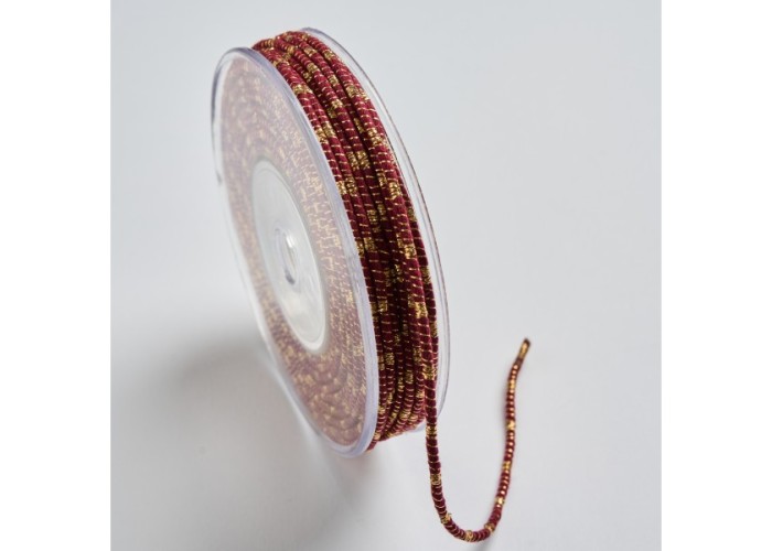 ΚΟΡΔΟΝΙ ΒΑΜΒΑΚΕΡΟ ΜΕ ΜΕΤΑΛΛΙΚΟ ΝΗΜΑ 3MMX20MET BURGUNDY-GOLD MET ΚΟΡΔΟΝΙ ΒΑΜΒΑΚΕΡΟ ΜΕ ΜΕΤΑΛΛΙΚΟ ΝΗΜΑ 3MMX20MET BURGUNDY-GOLD MET