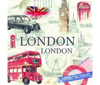Χαρτοπετσέτα decoupage 33X33 -London Χαρτοπετσέτα decoupage 33X33 -London