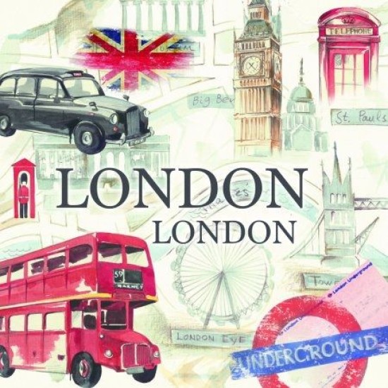 Χαρτοπετσέτα decoupage 33X33 -London Χαρτοπετσέτα decoupage 33X33 -London