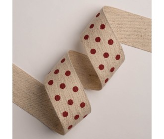 ΚΟΡΔΕΛΑ ΕΚΤΥΠΩΜΕΝΗ ΜΕ ΣΧΕΔΙΑ 40MMX20MET DOTS BEIGE-RED ΚΟΡΔΕΛΑ ΕΚΤΥΠΩΜΕΝΗ ΜΕ ΣΧΕΔΙΑ 40MMX20MET DOTS BEIGE-RED