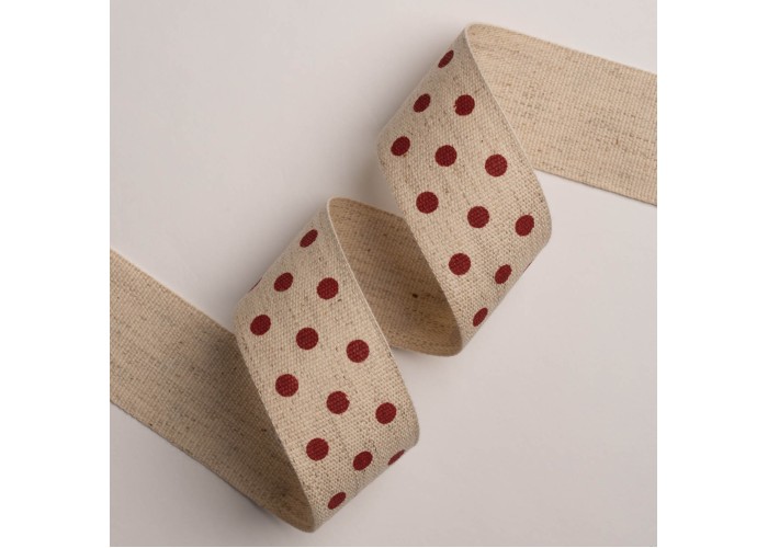 ΚΟΡΔΕΛΑ ΕΚΤΥΠΩΜΕΝΗ ΜΕ ΣΧΕΔΙΑ 40MMX20MET DOTS BEIGE-RED ΚΟΡΔΕΛΑ ΕΚΤΥΠΩΜΕΝΗ ΜΕ ΣΧΕΔΙΑ 40MMX20MET DOTS BEIGE-RED