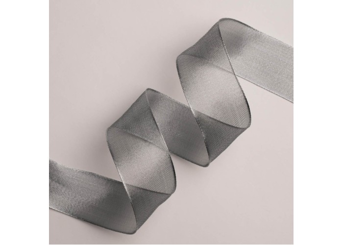 ΚΟΡΔΕΛΑ ΜΕΤΑΛΛΙΚΗ ΜΕ ΣΥΡΜΑ ΔΙΑΦΑΝΗ 38MMX10MET SILVER MET