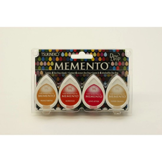 Σετ Μελάνια χειροτεχνίας Tsukineko • Memento Dew Drop Ink Pad Set Golden Sunset 4τεμ Σετ Μελάνια χειροτεχνίας Tsukineko • Memento Dew Drop Ink Pad Set Golden Sunset 4τεμ