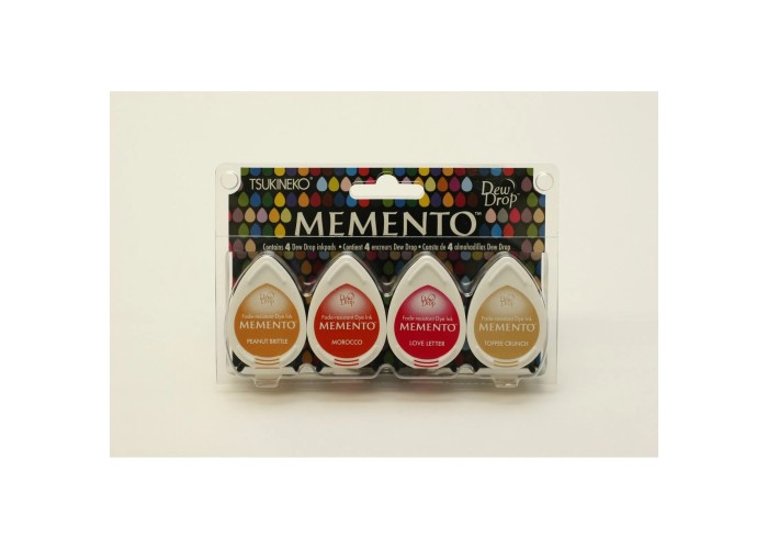 Σετ Μελάνια χειροτεχνίας  Tsukineko • Memento Dew Drop Ink Pad Set Golden Sunset 4τεμ